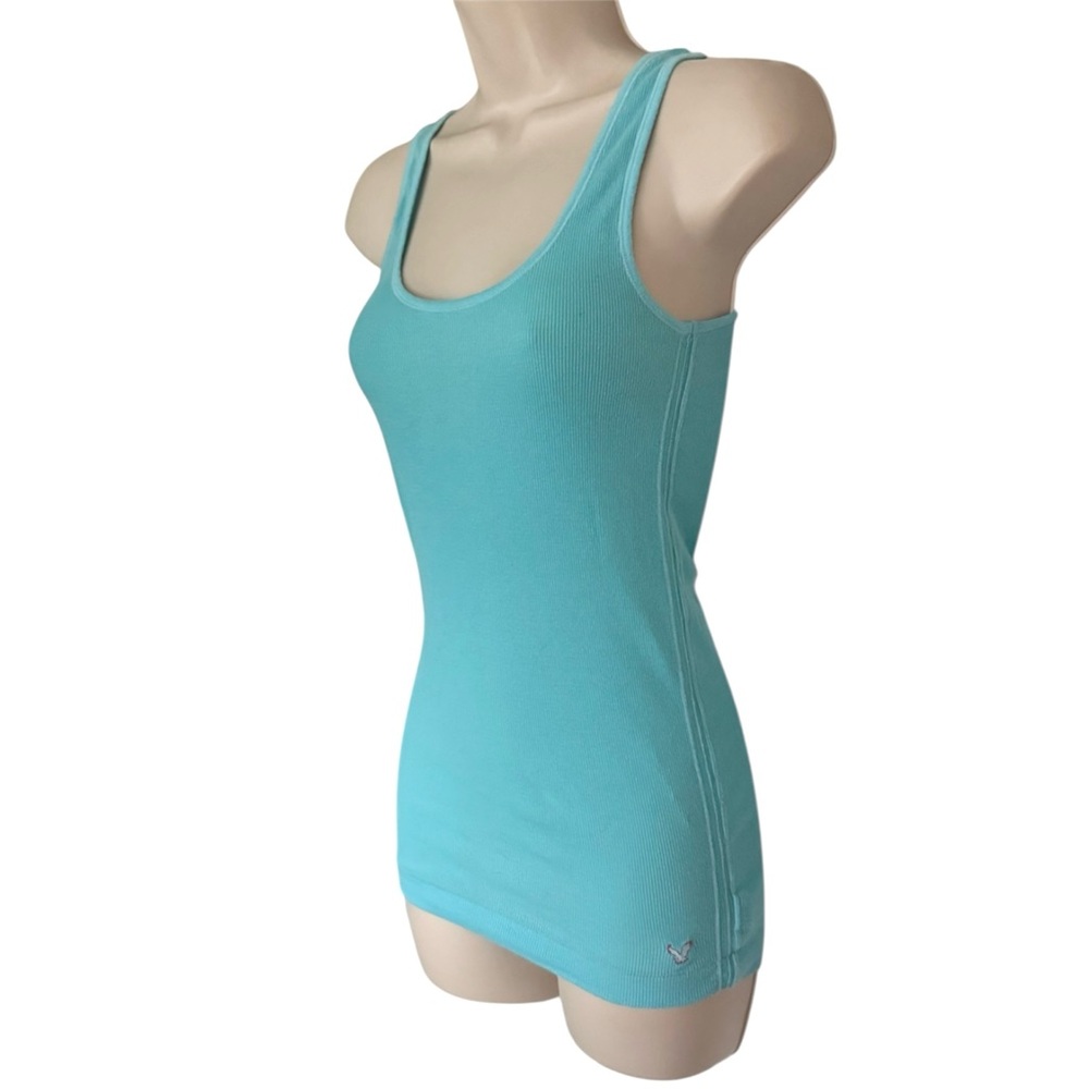 American Eagle Outfitters Women’s Ribbed Scoop Neck Blue Tank Top Small